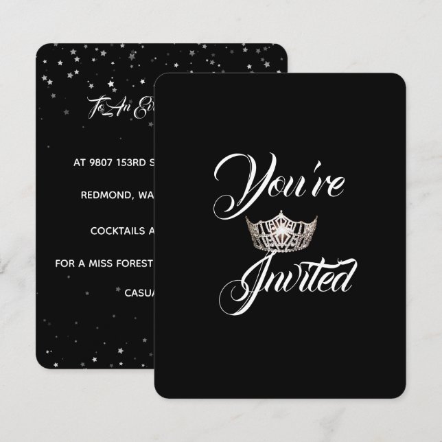 Miss America Silver Crown Party Einladung Stars (Vorne/Hinten)