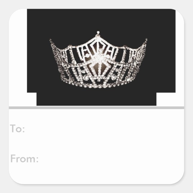 Miss America Silver Crown Peel & Stick Geschenktas Quadratischer Aufkleber (Vorderseite)