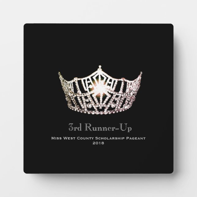 Miss America Silver Crown Runner-up Plaque Fotoplatte (Vorderseite)
