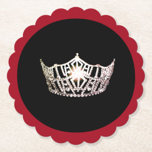 Miss America Silver Crown Sclpd Paper Untersetzer