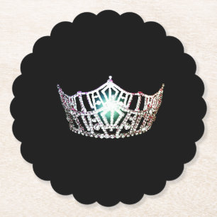 Miss America Silver Crown Sclpd Paper Untersetzer