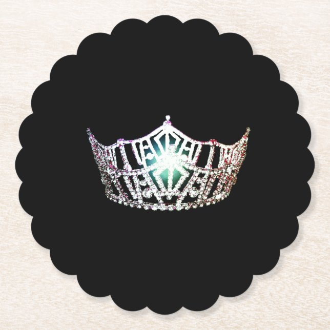 Miss America Silver Crown Sclpd Paper Untersetzer (Vorderseite)