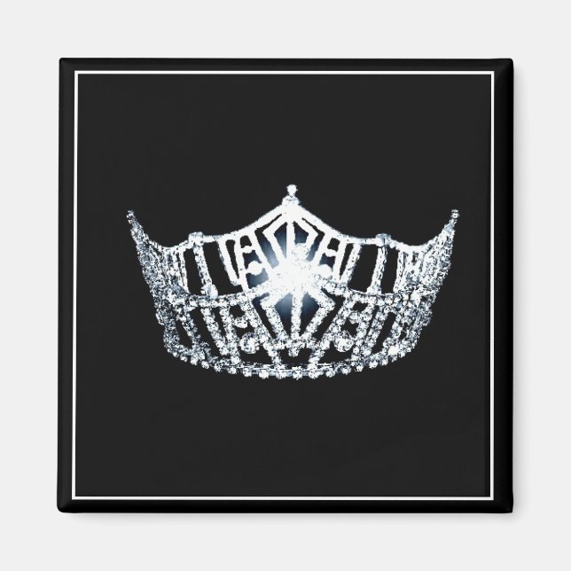 Miss America Silver Crown Square Magnet (Vorne)