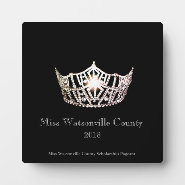 Miss America Silver Crown Titleholder Plaque Fotoplatte (Vorderseite)