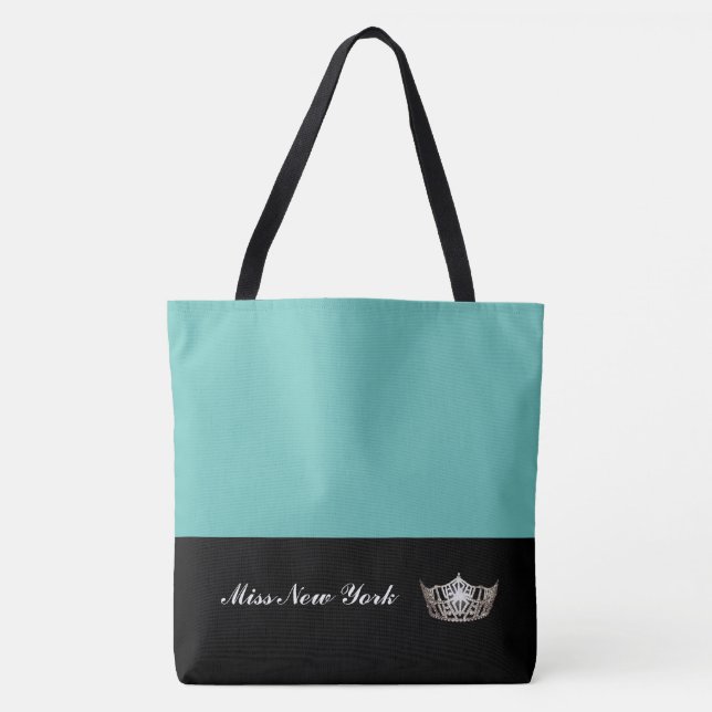 Miss America Silver Crown Tote Bag Large Aqua Tasche (Vorderseite)