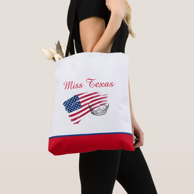 Miss America Silver Crown Tote Bag-Medium US Flag Tasche (Von Nahem)