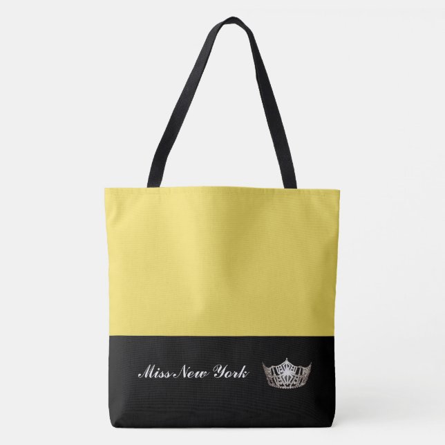 Miss America Silver Crown Tote Beutel Groß Gelb Tasche (Vorderseite)