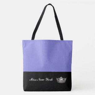 Miss America Silver Crown Tote Beutel Große Lavend Tasche
