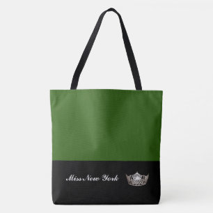 Miss America Silver Crown Tote Beutel Große Smaral Tasche