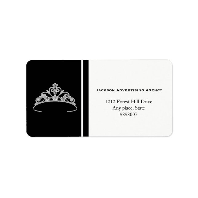 Miss America Silver Tiara Crown Address Labels Adressaufkleber (Vorne)