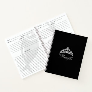 Miss America Silver Tiara Custom Rezept Notebook Notizbuch