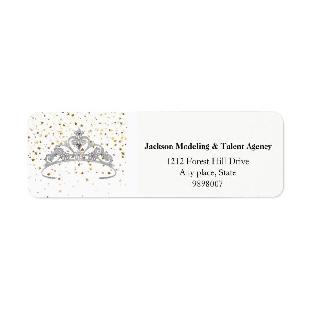 Miss America SLVR Tiara Stars Crown Address Labels (Vorne)