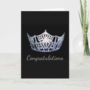 Miss America Stil Crown Grußkarte Glückwunsch Karte