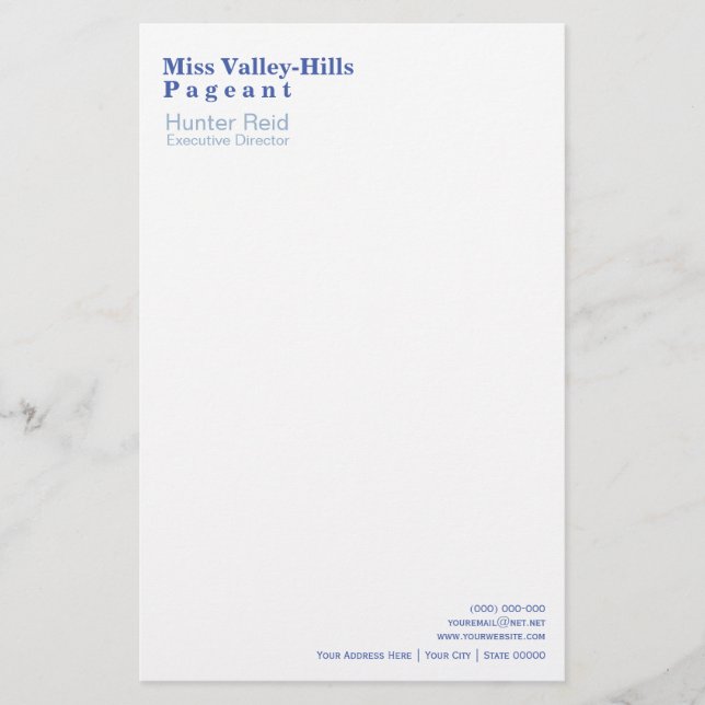 Miss America Stil eindeutig Captioning Stationery Briefpapier (Vorderseite)