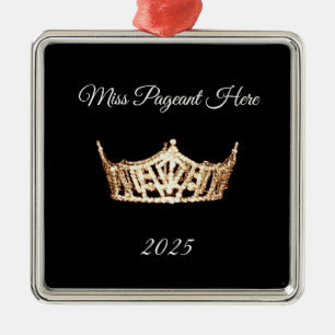 Miss America Stil Goldene Kronen-Weihnachtsdekorat Ornament Aus Metall