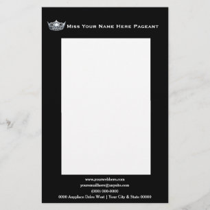 Miss America Stil kühl Schwarz Custom Letterhead Briefpapier