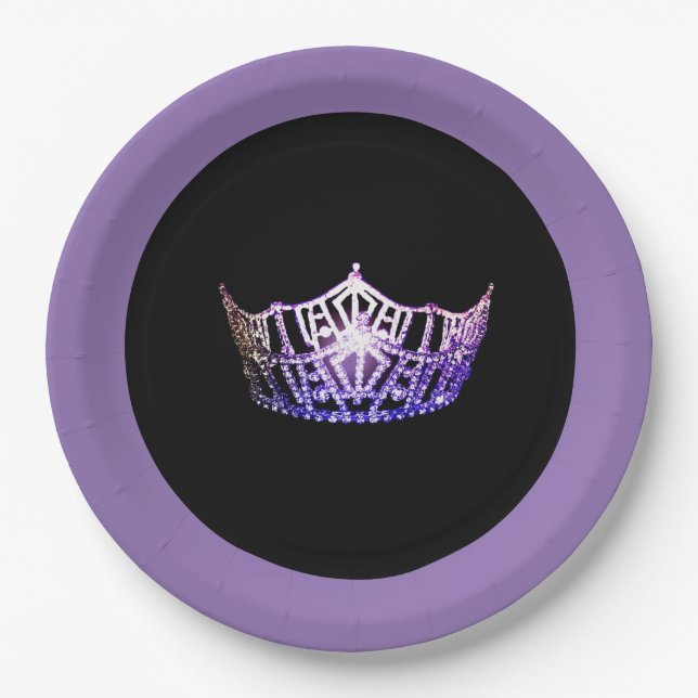 Miss America Stil Lila Crown 9" Paper Tellers Pappteller (Vorderseite)
