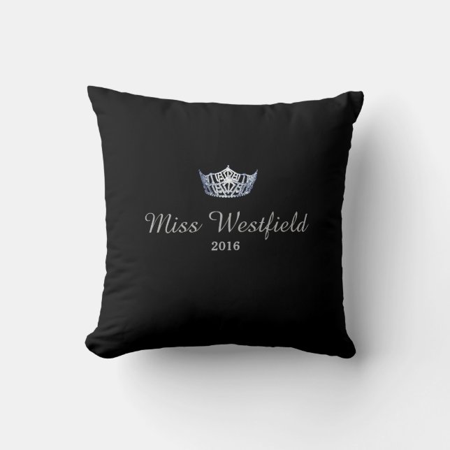 Miss America Stil Personalisiert Name Crown Kissen (Vorderseite)