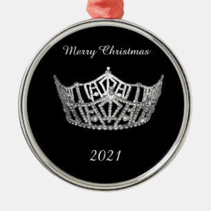 Miss America style Argent Couronne ornement de Noë