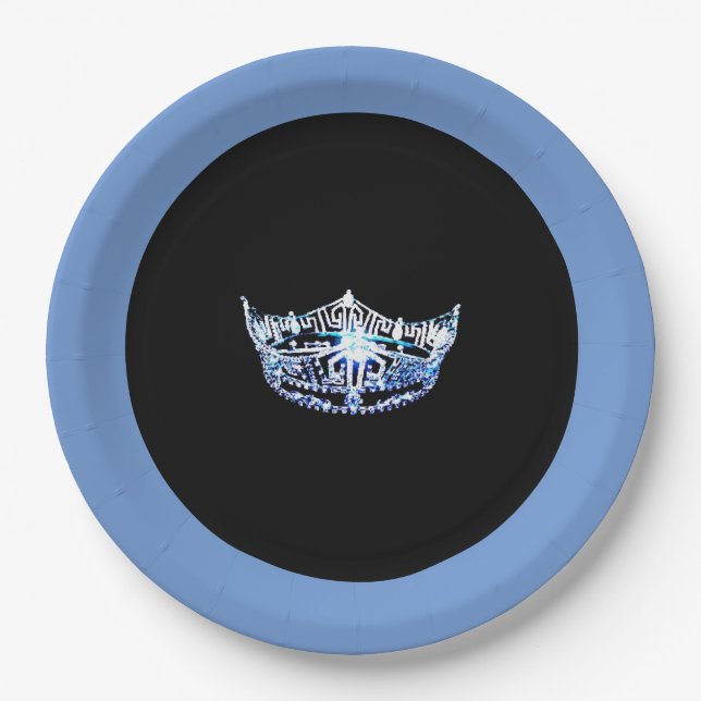 Miss America style Blue Crown 9" Paper Teller (Vorderseite)