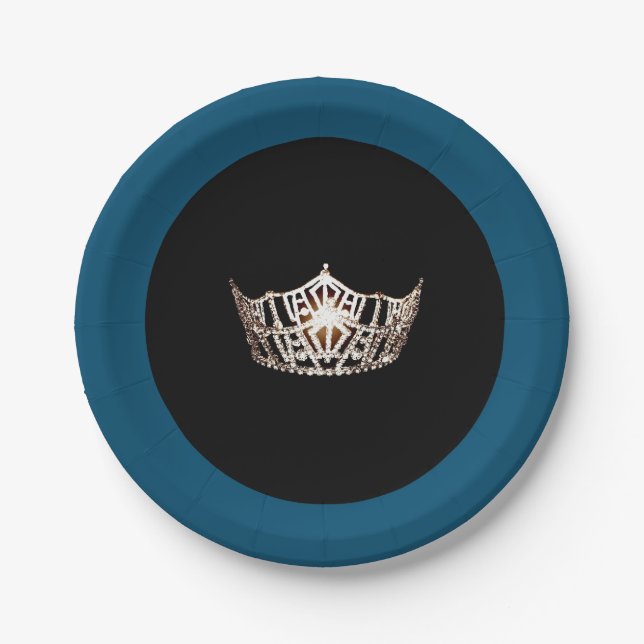 Miss America style Champagne Crown 7" Paper Teller (Vorderseite)