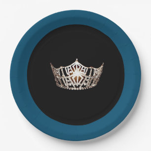 Miss America style Champagne Crown 9" Paper Teller