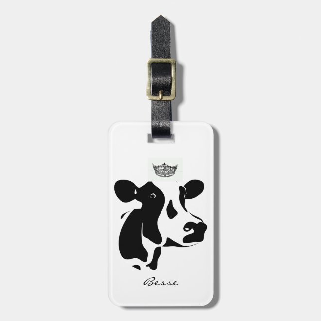 Miss America Style Cow Crosshuffegel Tag Gepäckanhänger (Vorderseite vertikal)
