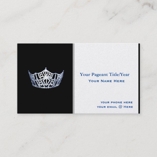 Miss America style Crown Custom Business Cards Visitenkarte (Vorderseite)