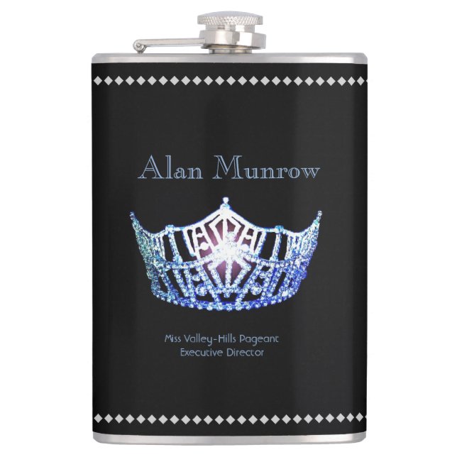 Miss America Style Crown Flask Individuelle Name Flachmann (Vorderseite)