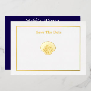 Miss America Style Crown Shell Save The Date Folieneinladung