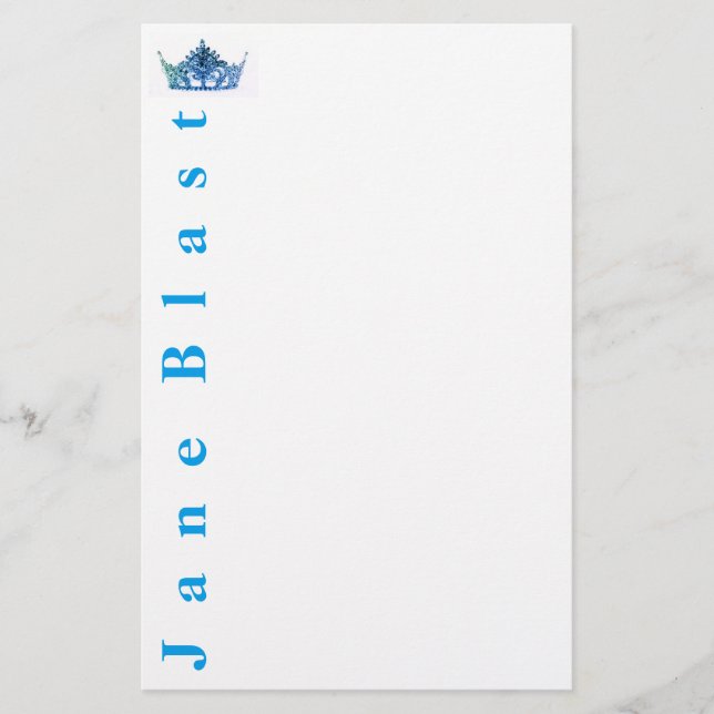 Miss America style Crown Stationery-Turquoise/Was Briefpapier (Vorderseite)
