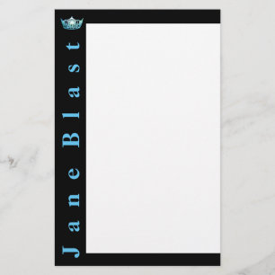 Miss America style Crown Stationery-Turquoise/Was Briefpapier