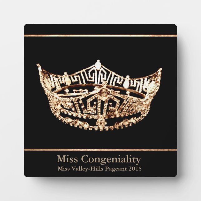 Miss America style Custom Awards Plaque Fotoplatte (Vorderseite)