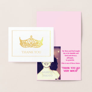 Miss America Style Foil Crown mit Foto Gruß Folienkarte