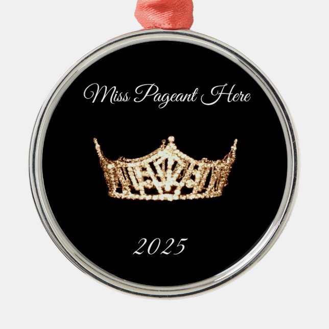Miss America style Gold Crown Christmas Ornament (Vorne)