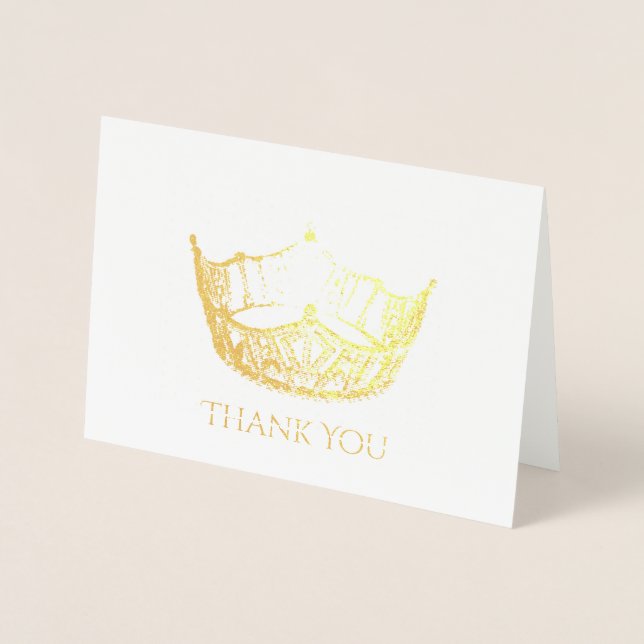 Miss America Style Gold Foil Crown Danke Karte (Vorderseite)