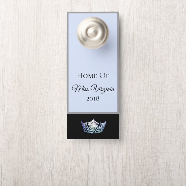 Miss America Style Pageant Blue Crown Door Hanger Türanhänger (Auf Knauf)