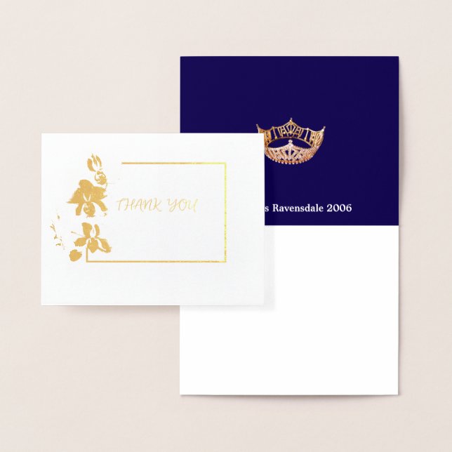 Miss America Style Pageant Crown Orchid Vielen Dan Folienkarte (Anzeige)