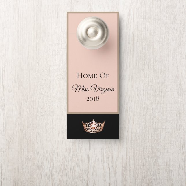 Miss America Style Pageant Peach Crown Door Hanger Türanhänger (Auf Knauf)