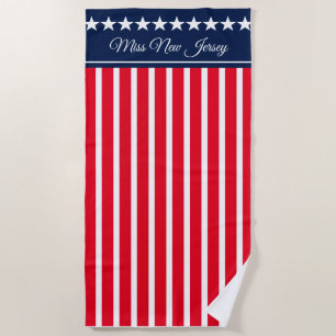 Miss America style Patriotic Pageant Beach Handtuc Strandtuch