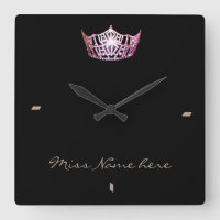Miss America style Pink Crown Clock