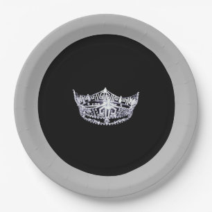 Miss America style Silver Crown 9" Paper Tellers Pappteller