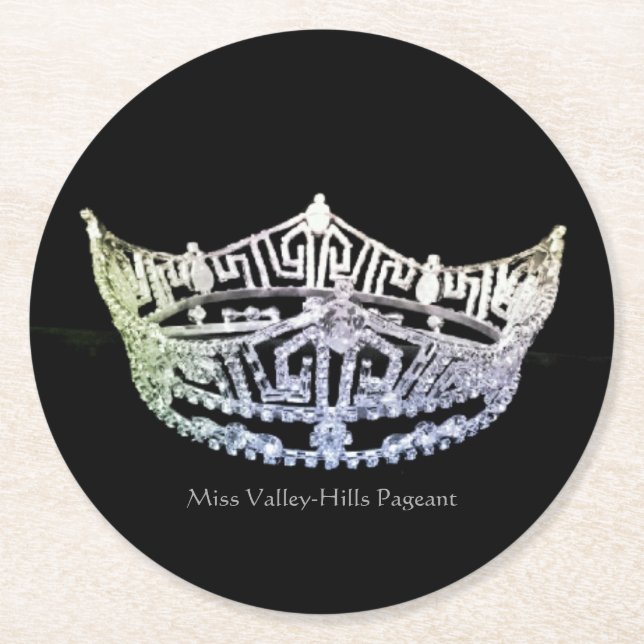 Miss America Style Silver Crown Paper Untersetzer (Vorderseite)