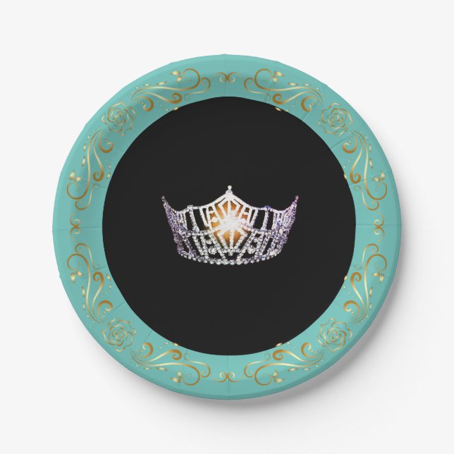 Miss America Türkise Silver Crown Paper Teller (Vorderseite)