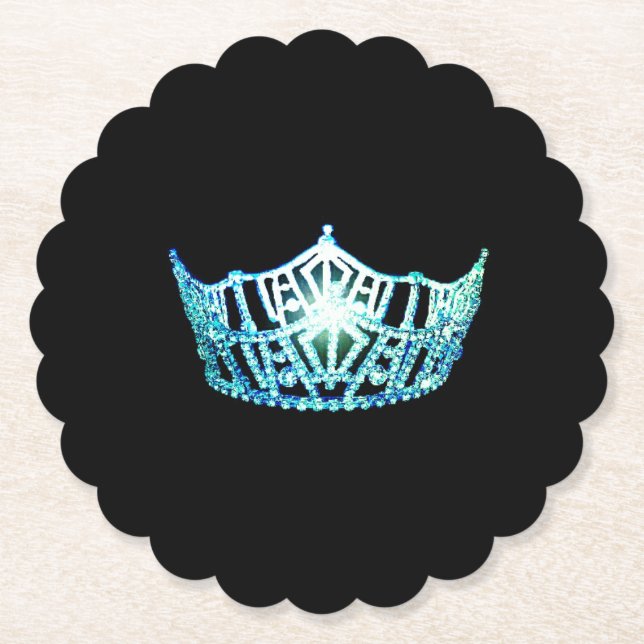 Miss America Turquoise Crown Sclpd Paper Untersetz Untersetzer (Vorderseite)