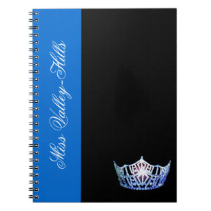 Miss Amerika-Art blaues Kronen-Notizbuch Notizblock