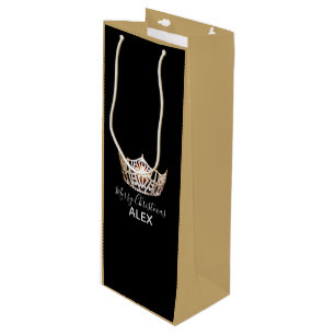 Miss Amerika-Goldkronen-Silk Geschenk Geschenktüte Für Weinflaschen