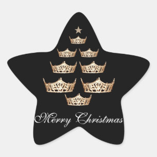 Miss Amerika-Kronen-Weihnachtsbaum Aufkleber-Stern Stern-Aufkleber