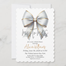 Miss an MRS Gold White Bow Brautparty
