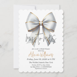 Miss an MRS Gold White Bow Brautparty Einladung